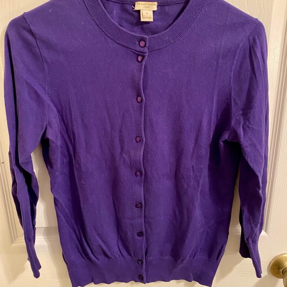J. Crew Sweaters - The Clare Cardigan, J. Crew, purple full button up, medium.